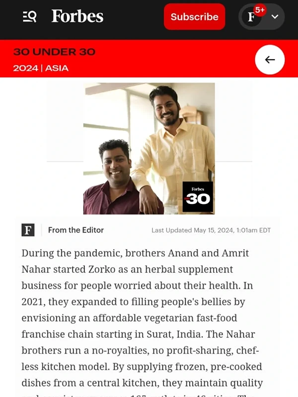 Zorko in Forbes