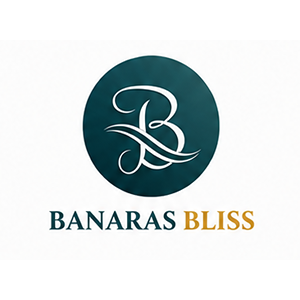 Banaras Bliss logo with ornate B and teal circle
